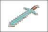 Fa Minecraft kard Szürke - Világoskék