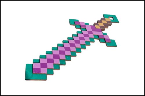 Fa Minecraft kard Zöld - Lila