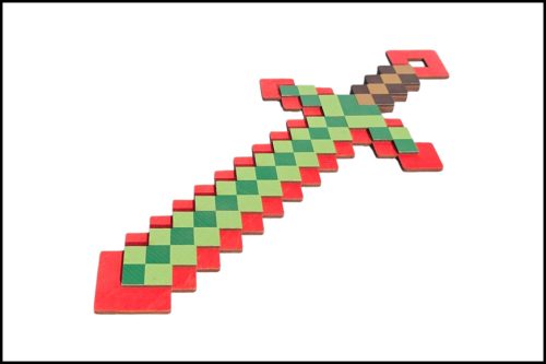 Fa Minecraft kard Piros - Zöld