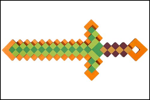 Fa Minecraft Kard narancssárga - zöld