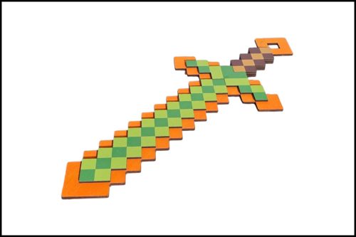 Fa Minecraft Kard narancssárga - zöld