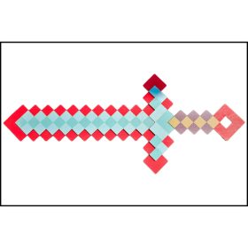 Fa Minecraft Kard Piros - Világoskék