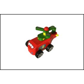 Fa Felhúzható helikopter - Piros